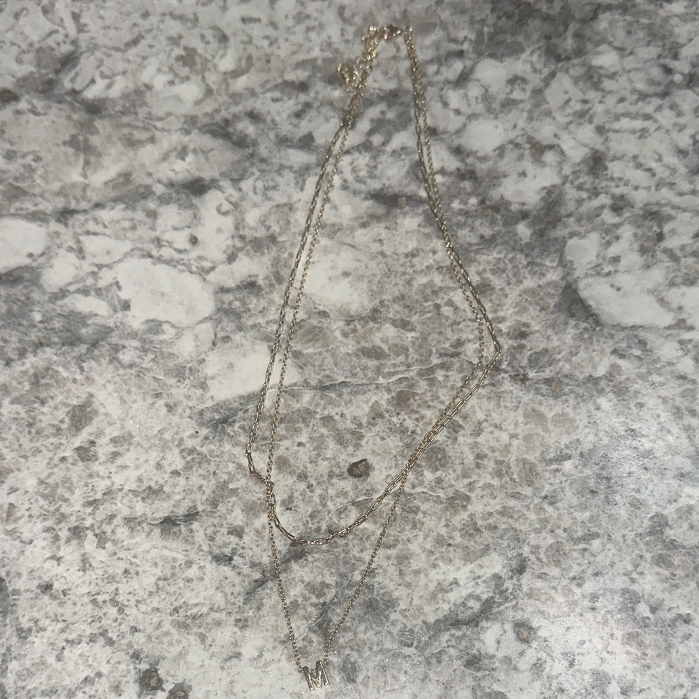 Gold Initial “M” Necklace